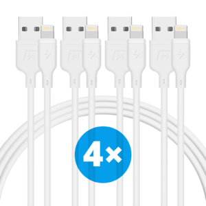 4x lightning naar USB kabel 1 meter (gecertificeerd)